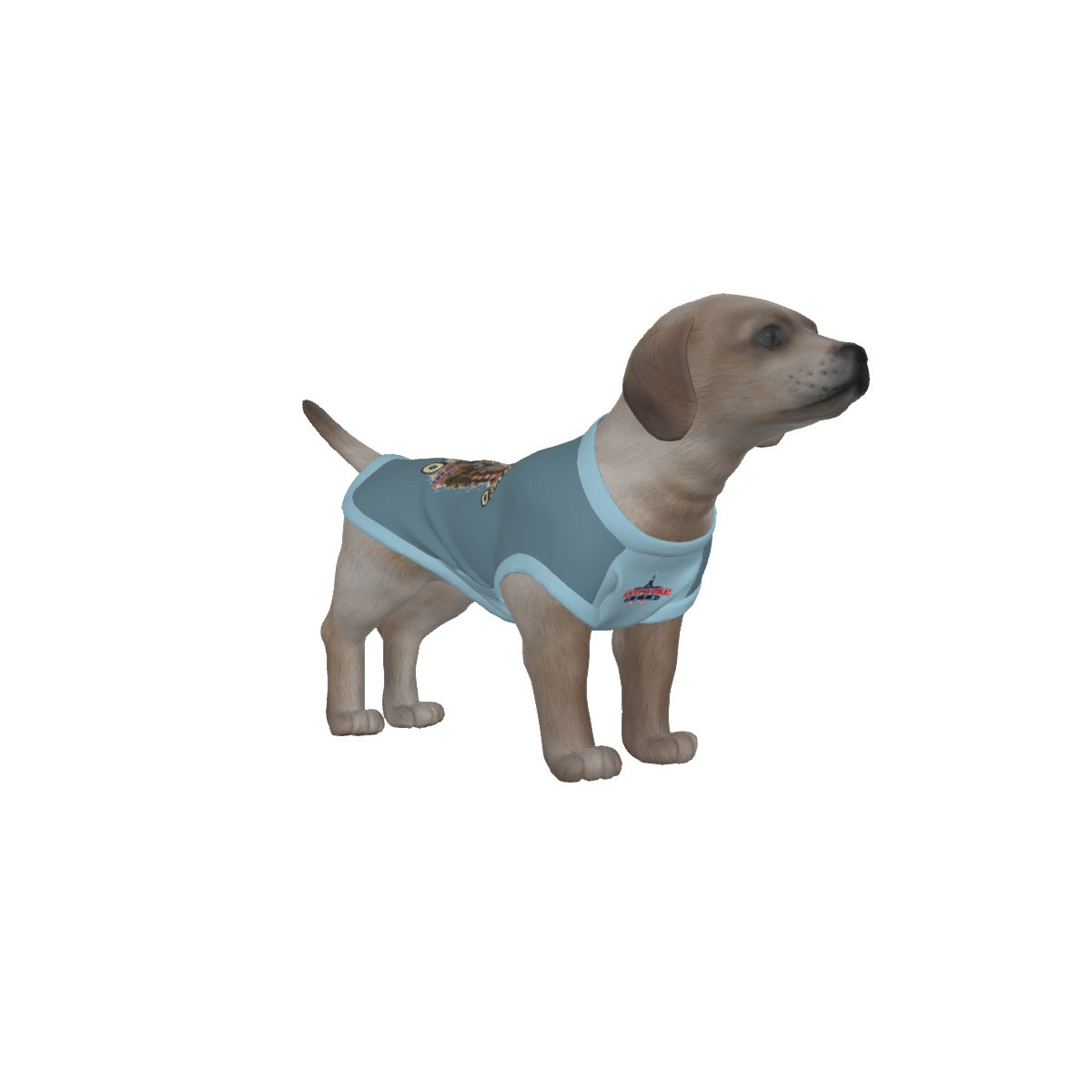 Maltese- White Dog- Camo Medium Blue Gray - Small Dog's Tank Top